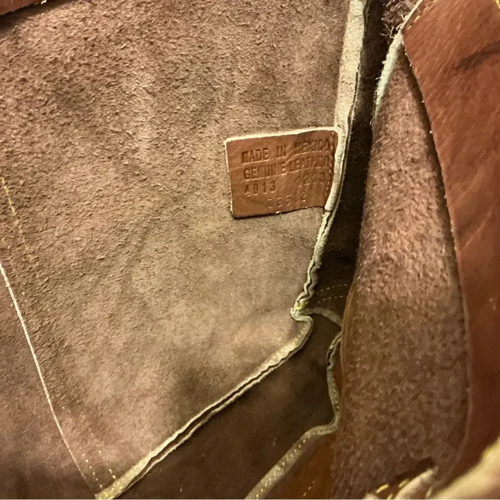 Frye Rich Brown Leather Messenger Bag vintage